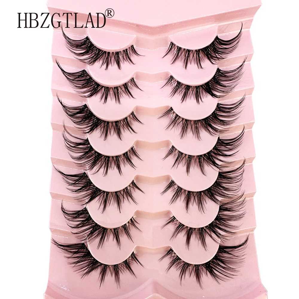 New 7 pairs of eyelash comics 3D transparent eyelashes with natural appearance Wispy mink eyelashes fluffy cat eye eyelash packs fake eyelashesW241024