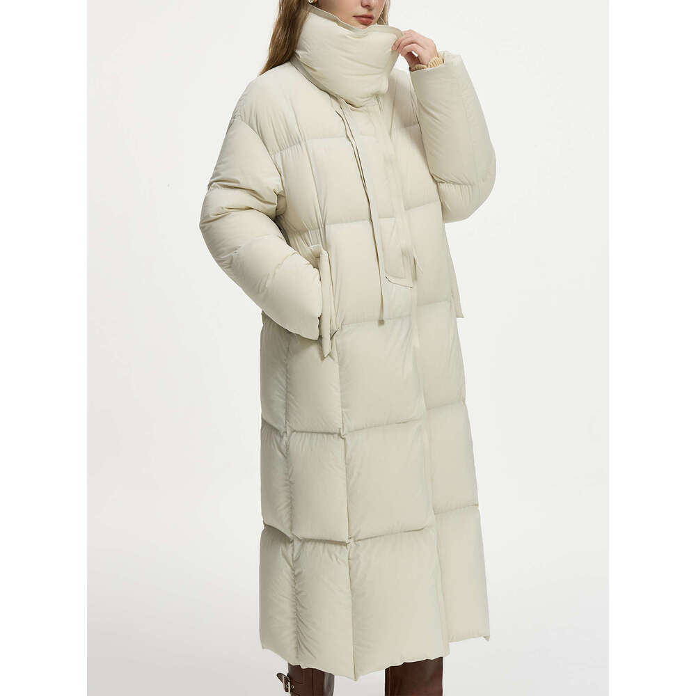 FSLE 251.6G Filg Amount Women Long Thicken Jackets Female Waterproof Black Down Coat Stand Collar Winter Coats 24Fs14097