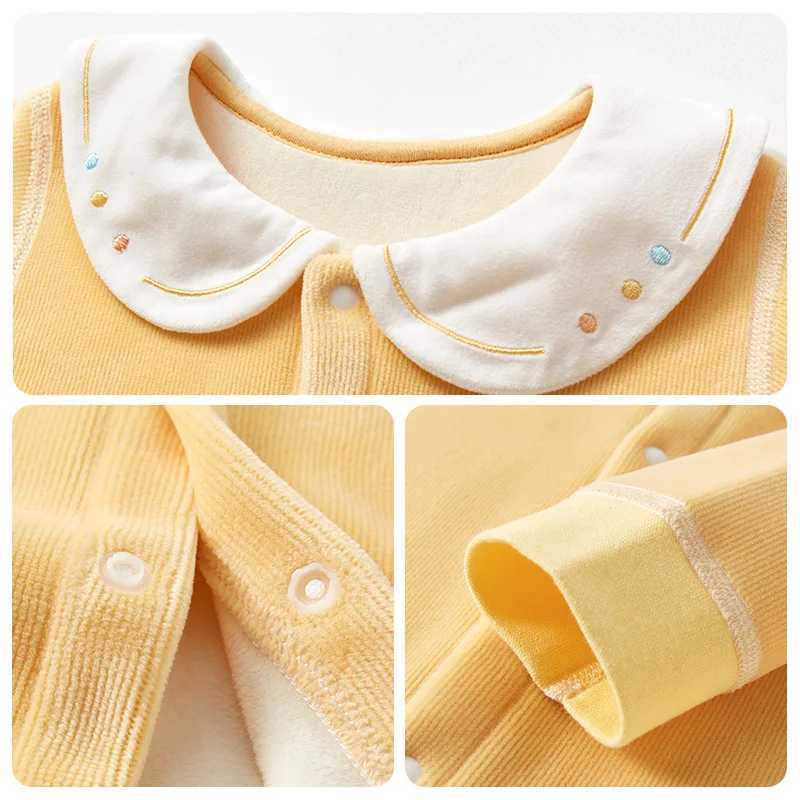 Baby Bodysuit Outgoing Warm and Plucked Mens and Womens Autumn Clothing Infant Romper Set Autumn and WinterXJ241025