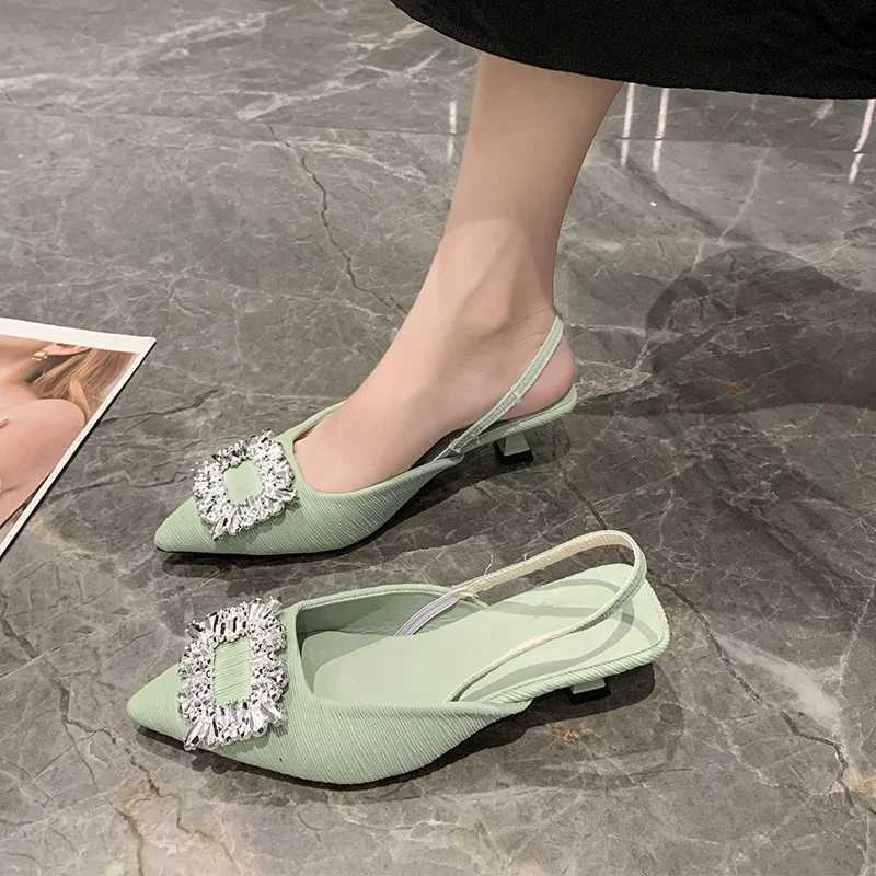 High Quality Womens shoe sales new womens pump summer fine high heels womens sandals elegant dot toe shallow mouth black high heels T241024