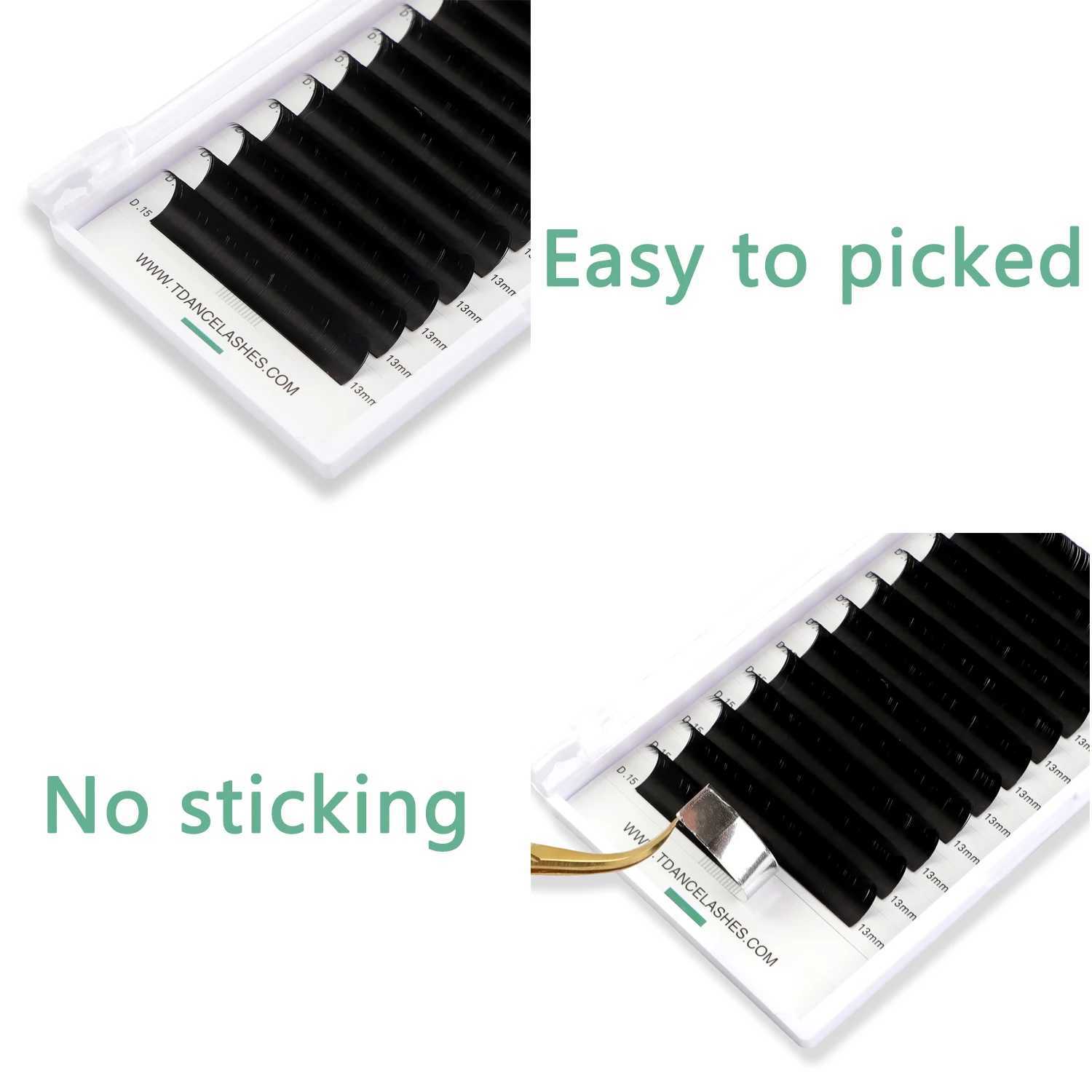 TDANCE 12 line 8-15mm elliptical flat eyelashes with matte split tip shape for personal natural eyelash extension suitable for professional productsW2