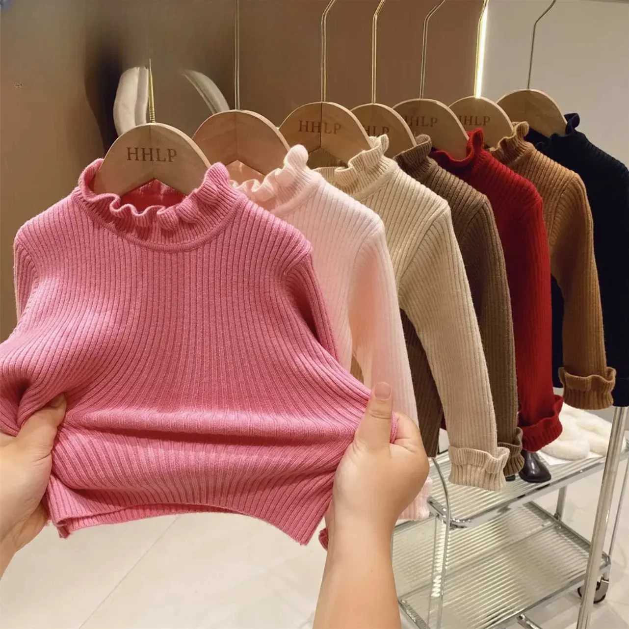 Girls Sweater 2024 Spring/Summer New Baby Knitted Sweater Fashion Lace Middle Collar Korean Childrens Top W241025