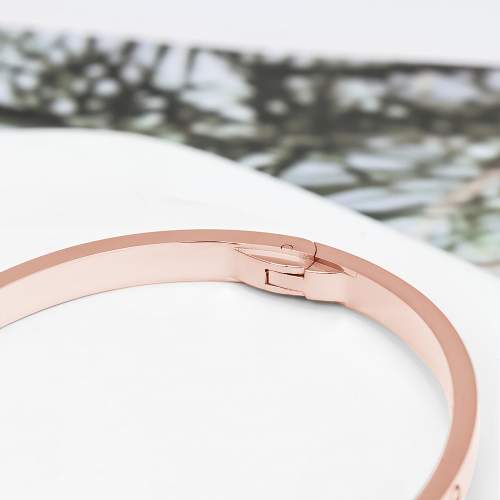 Bangle New Designer Jewelry Slim 4mm Small Model Cuff Bangles Bracelets Women Men Lovers Screw Lock Key Driver Loves Bangles 316L Titanium Steel High Edition AA