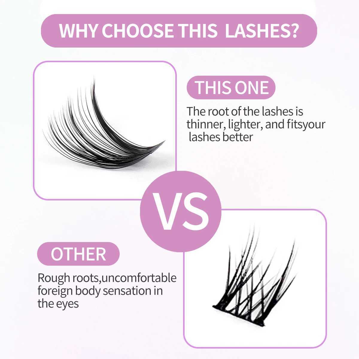 MAGEFY 800Pcs DIY eyelash extension kit 40D60D80D eyelash cluster natural Wispy D curl 9-16mm personal eyelash extension kitW241024