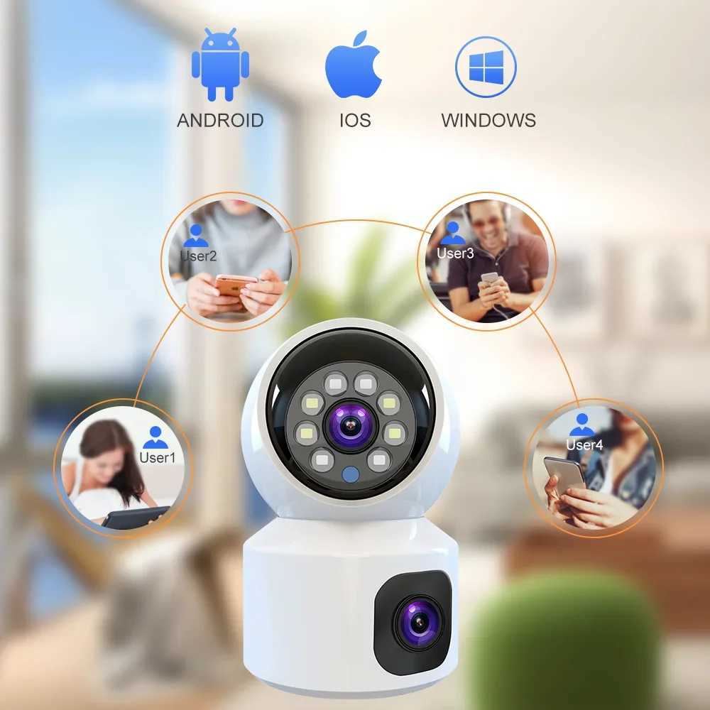 8MP 4K WIFI Camera He Security Indoor Surveillance Camera Baby Pet Monitor Auto Tracking Two-way Au Wireless PTZ IP Camera Z241230