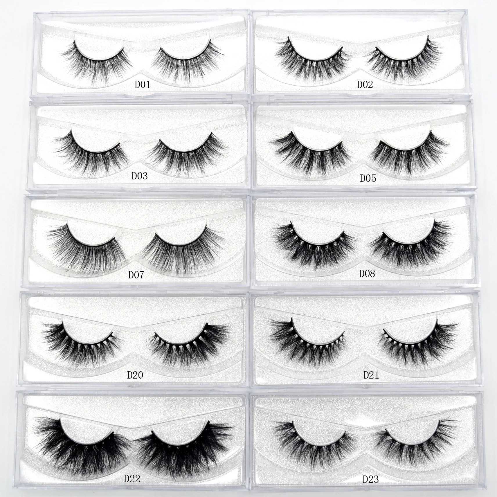 Visofree False Eyelash Handmade Natural Makeup False Eyelash Flash Packaging 1-Pair Box Makeup Sexy 3D Mink D01W241024