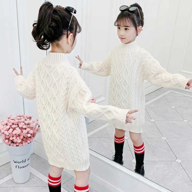 3-13 year old girls knitted sweater 2024 new Korean style girls long hair clothes autumn and winter wool childrens clothing W241025