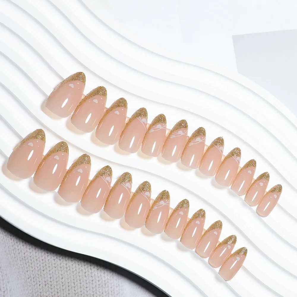 Waterproof Wearable Manicure Almond Fake Nails Pointed Head Full Cover False Nail Press on Nails GirlXJ241025