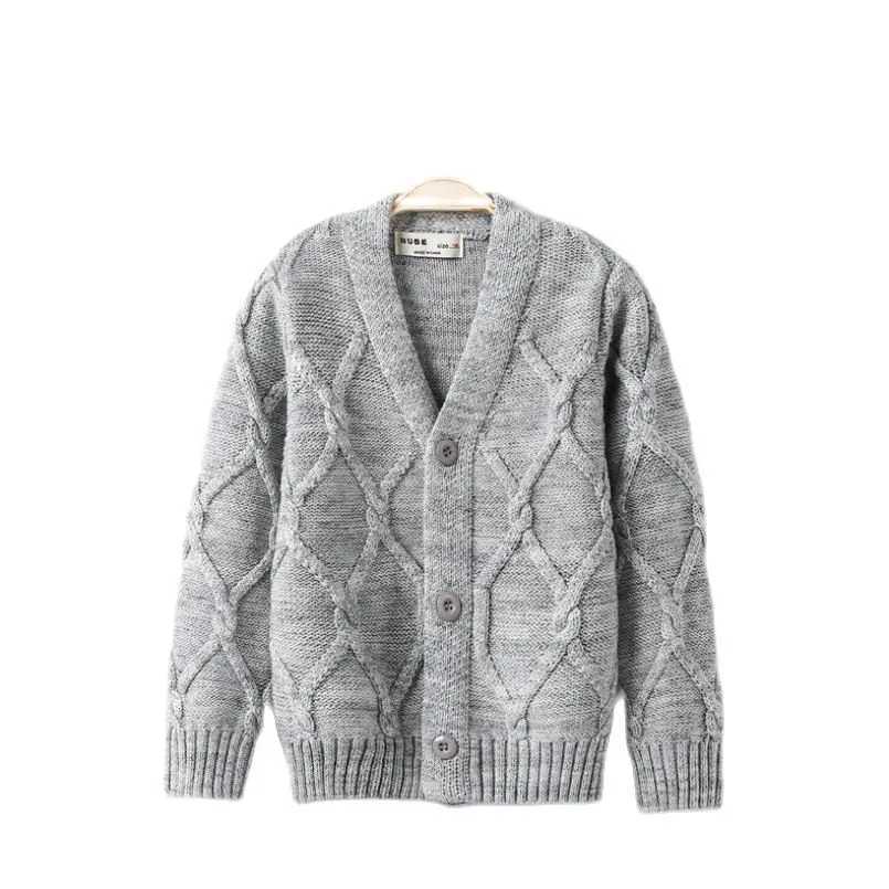 New Baby Boys Sweater Autumn Preschool Boys Knitted Long Sleeve Cotton Open Knitted Woolen Sweater Childrens Sweater Coat Fashion Childrens Clothing 2