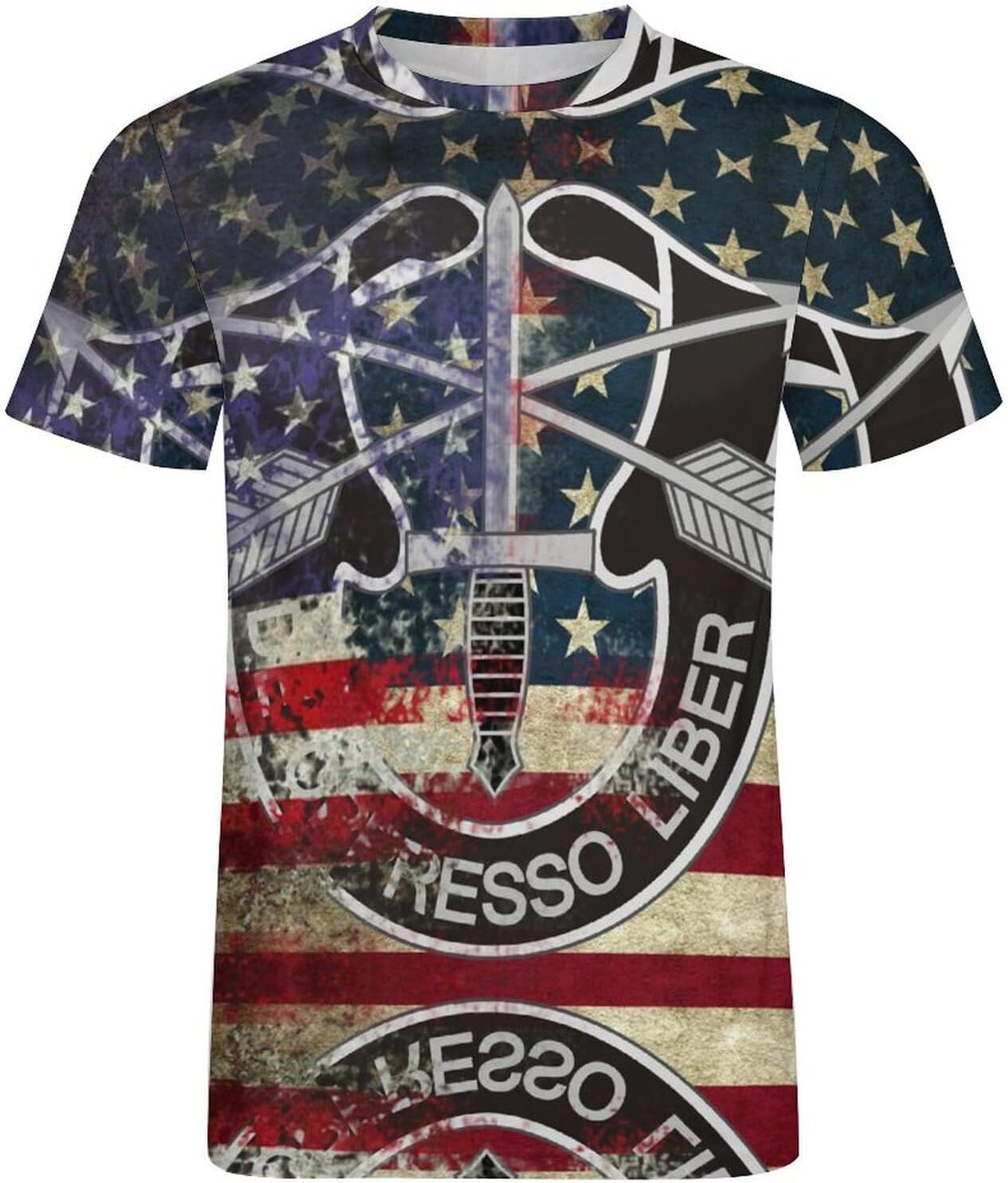 Mens T shirt Retro American Army Special Forces Flag Cotton T-Shirt 3D Printed Casual All-in-one fashion Shirt Men's Crew Neck T-Shirt tee Casual