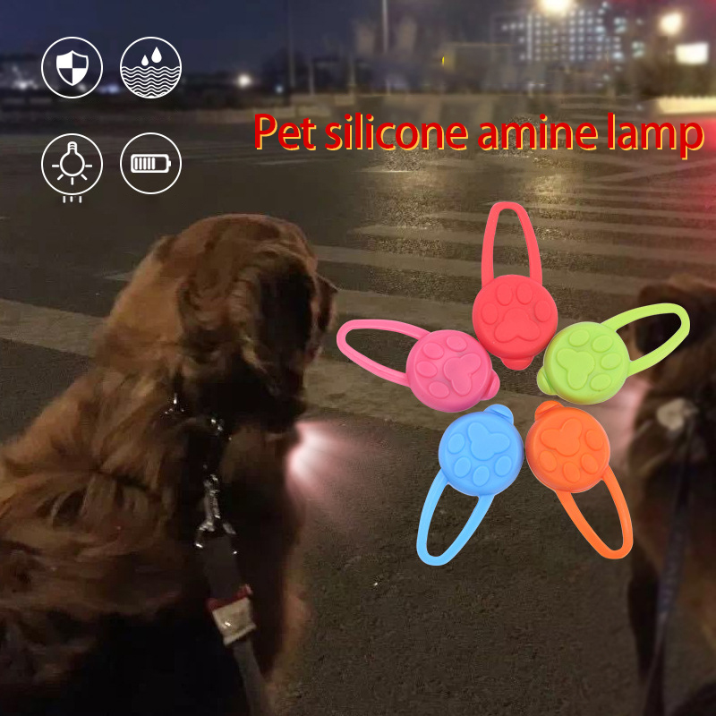 Pet light pendant light dog walking light silicone LED night luminous pendant outdoor night walking light anti-lost pendant light