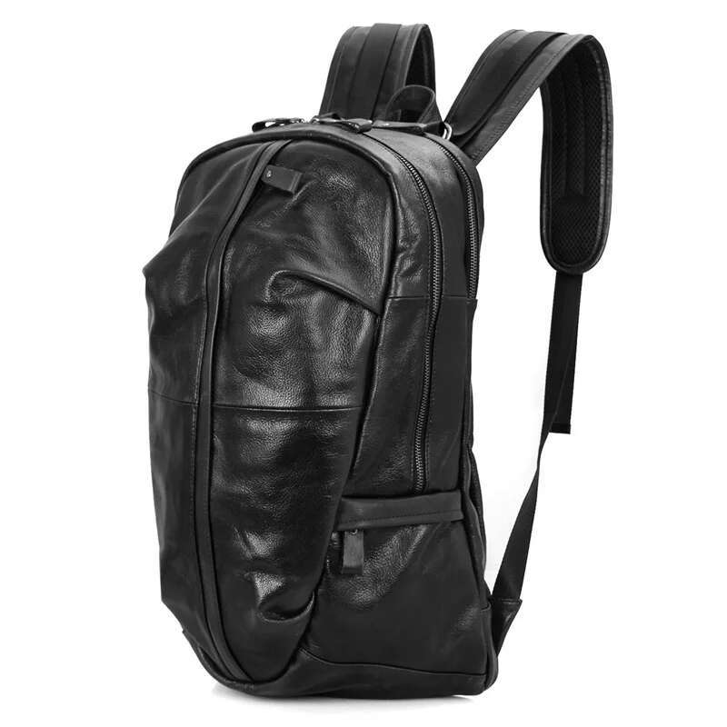 Solf Black Backpack Sheepskin Bag Big Schoolbag For Boy Men Male Female Lady Genuine Leather Bagpack Satchel
