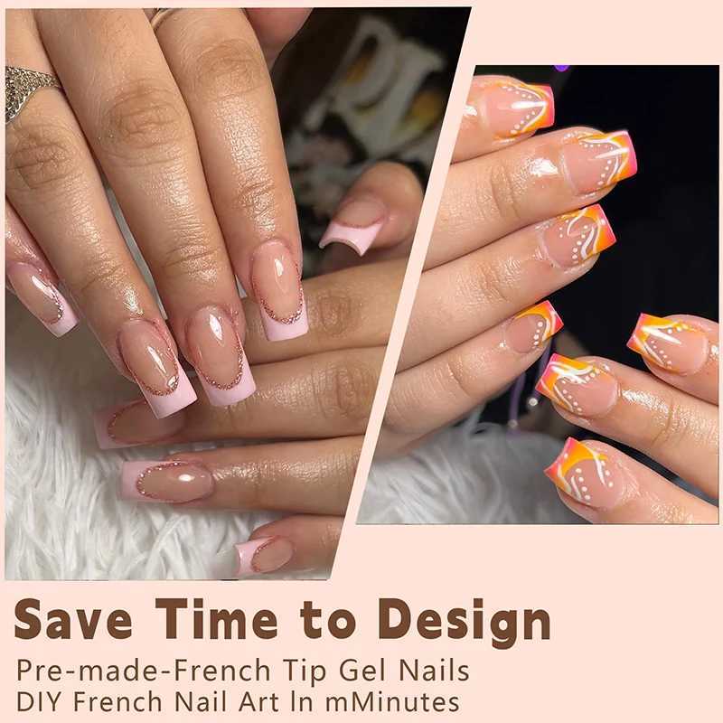 6 Colors 150pcs French Fake Nail Multi-size False Nail Press On Acrylic Nails Almond Wearing Armor Removable Convenient Pose KitXJ241025