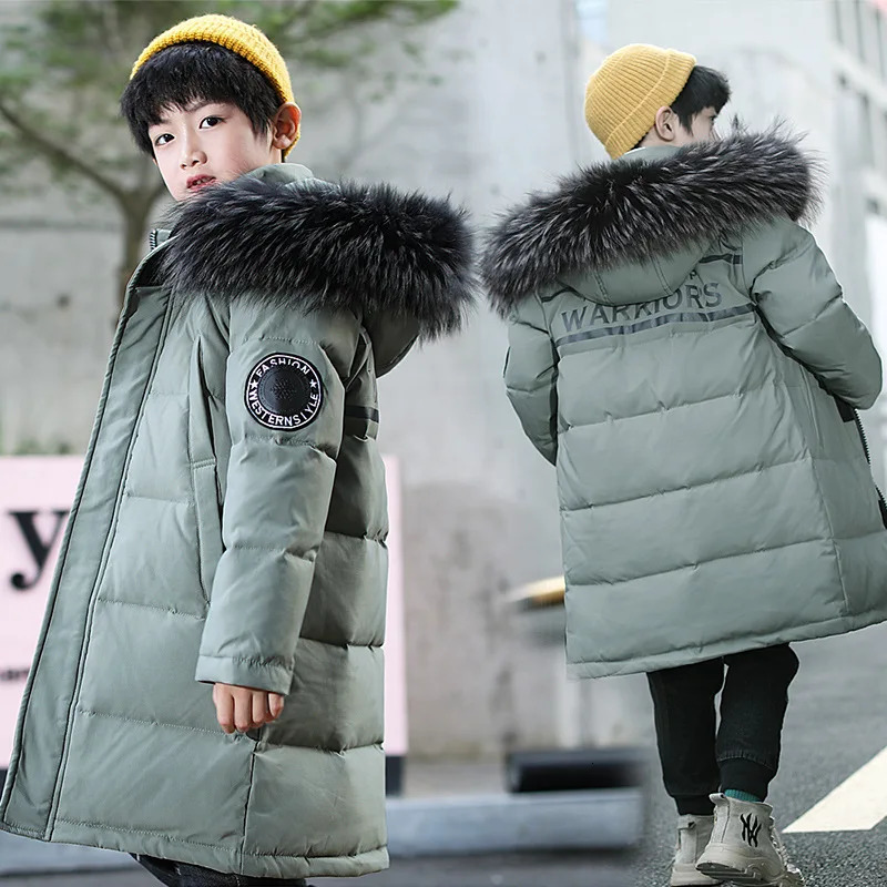 Russian Winter Childrens Jacket Hooded Waterproof Thick Warm Boys Jacket 4-14 Year Old Childrens and Teenagers Park 241024