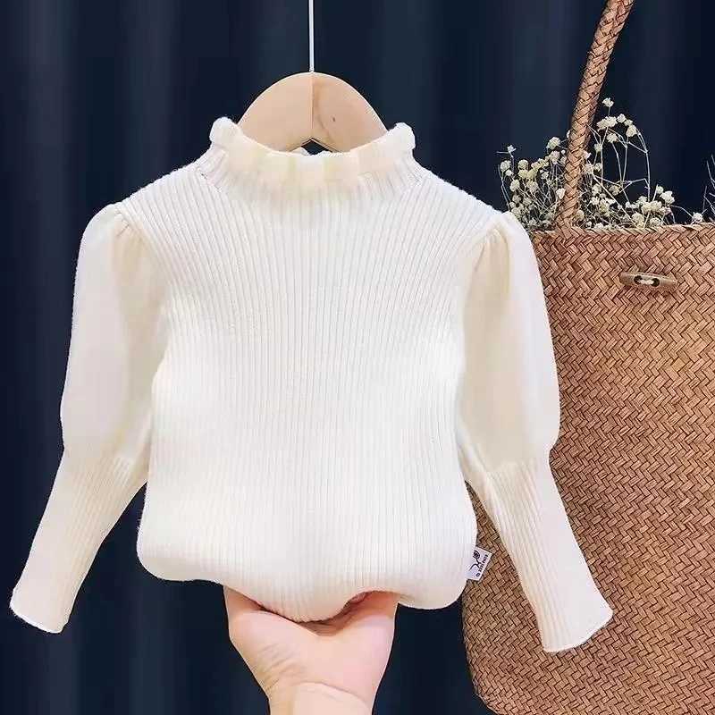 1-10 year old baby pre-school turtle neck girl sweater winter warm velvet bottom top baby knitted sweater jacket 2 3 4 5 6 W241025