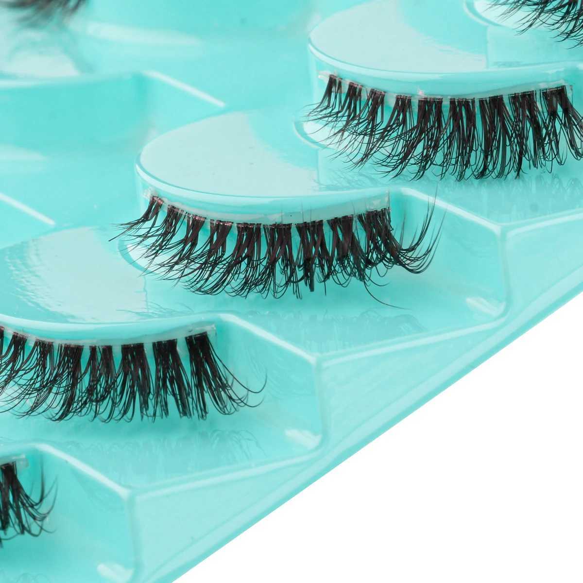 3/5/10 Double Cat Eyelash Fluffy False Eyelash Wispy Half Eyelash Natural Long Volume Eyelash Extension False Roll Makeup ToolW241024