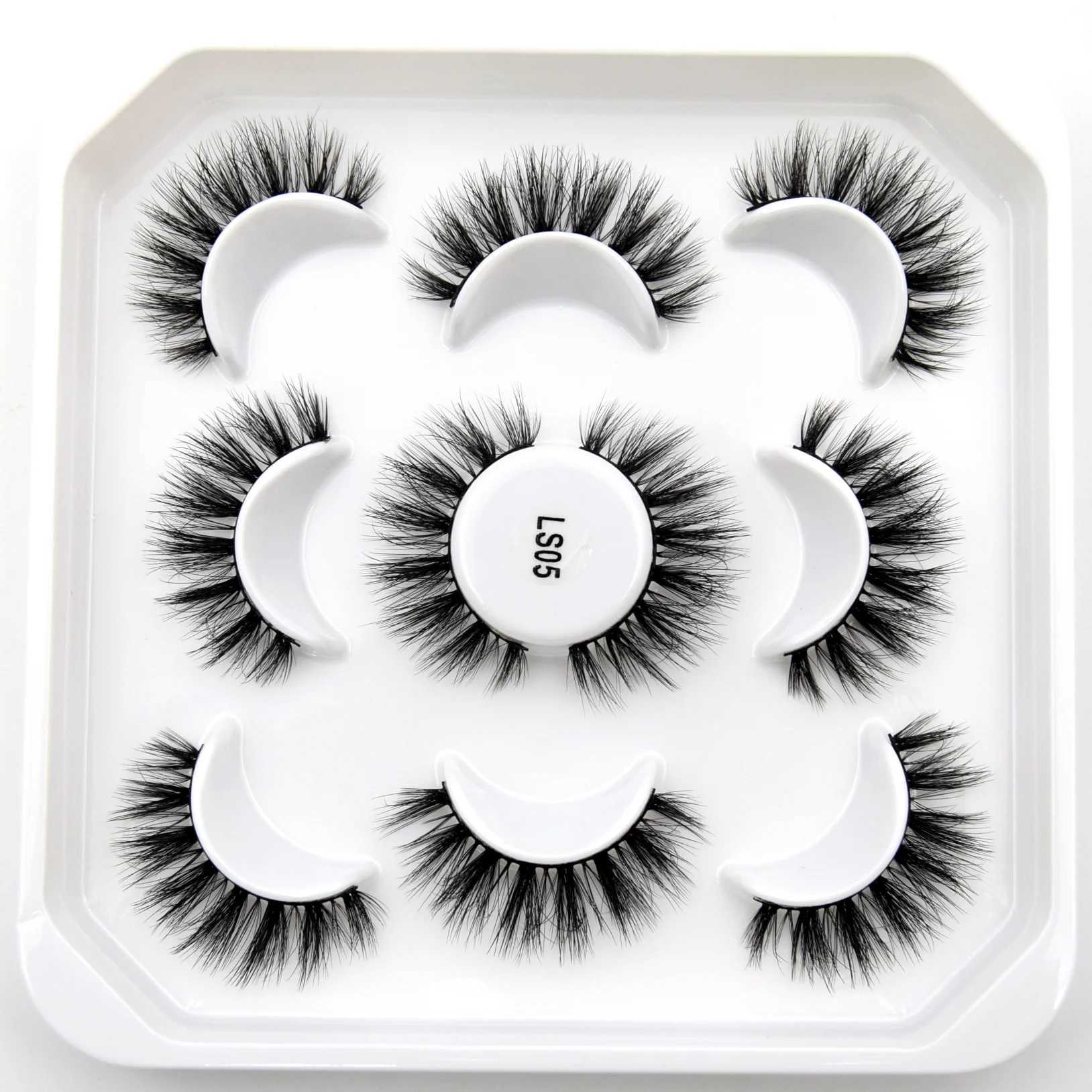 Visofree 5 pairs of natural false eyelashes long makeup mink eyelashes extended mink eyelashes beauty mink eyelashesW241024