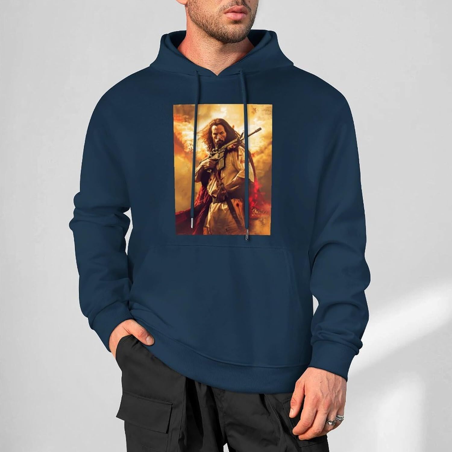 Hoodie for Mens Womens Mens Jesus Hoodies Pullover Novelty Funny Graphic Casual Oversized Cotton All-in-one fashion Hoodies sweatshirt Pullover Long S