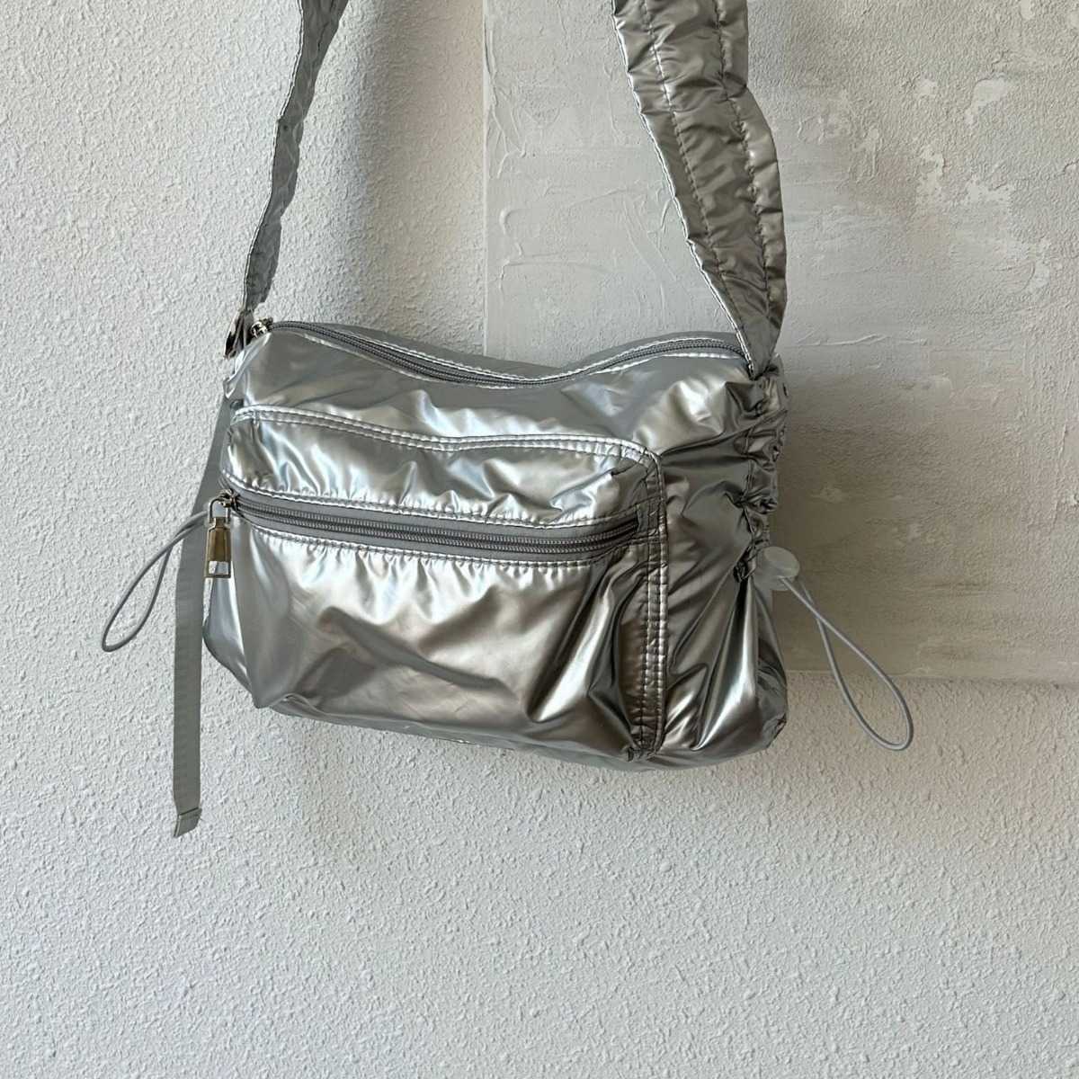 Ins niche versatile drawstring pleated cloud bag nylon fabric casual shoulder crossbody bag 241015