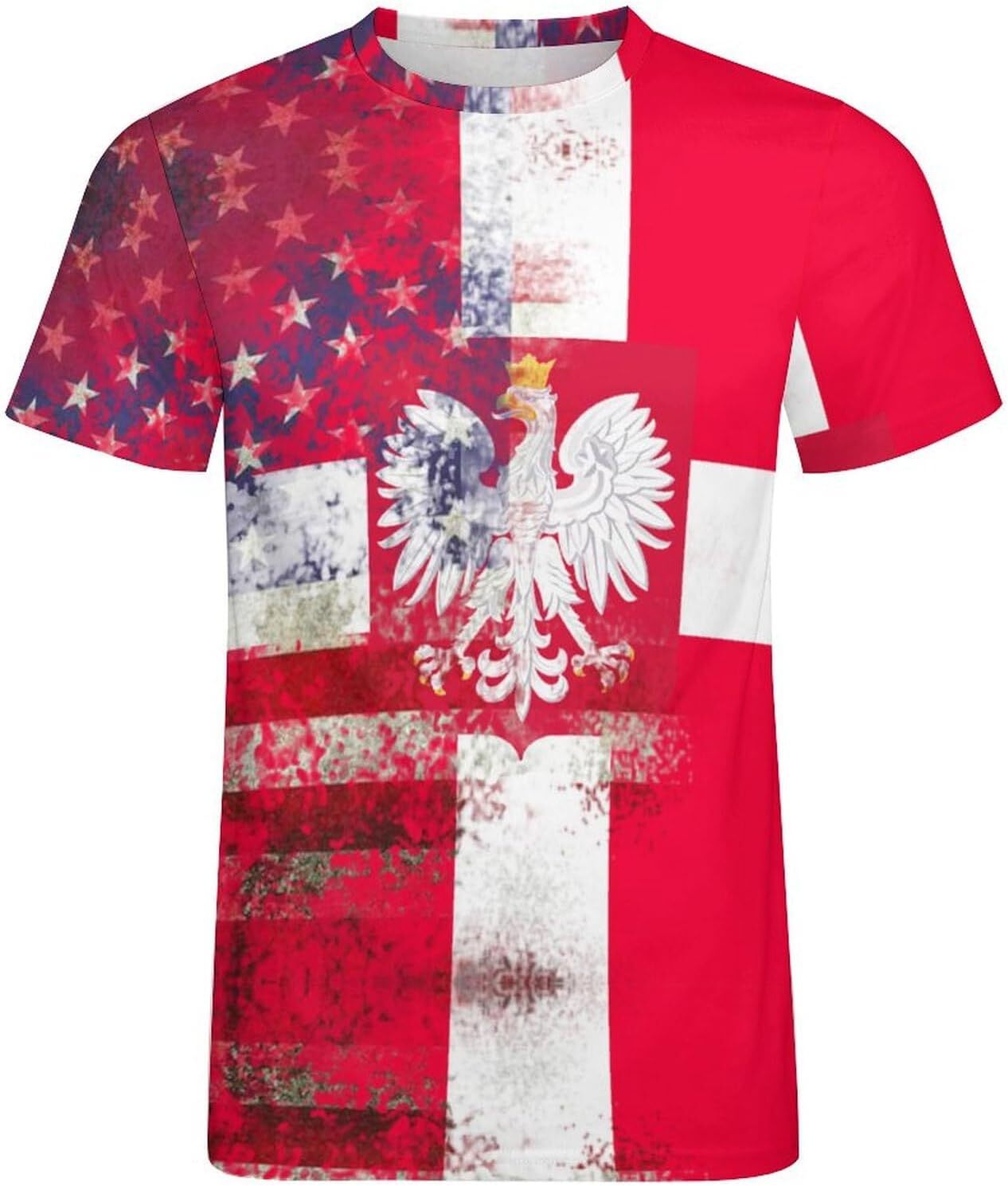 Mens T shirt Retro American Flag of Poland Cotton T-Shirt 3D Printed Casual Shirt All-in-one fashion cool Men's Crew Neck T-Shirt tee Casual tops