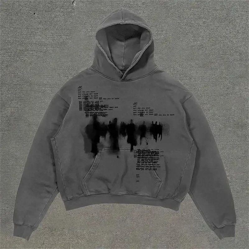 American Retro Y2K fashion pattern oversized casual hoodie mens and womens Gothic hiphop sweatshirt street wear 241010
