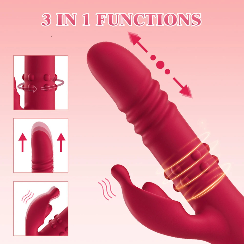 Rabbit Vibrators Thrusting Dildo for Women 10 Vibration Thrust Rotating Mode Clit G Spot Stimulator Sex Toys Couple Pleasure 241113 - view 3
