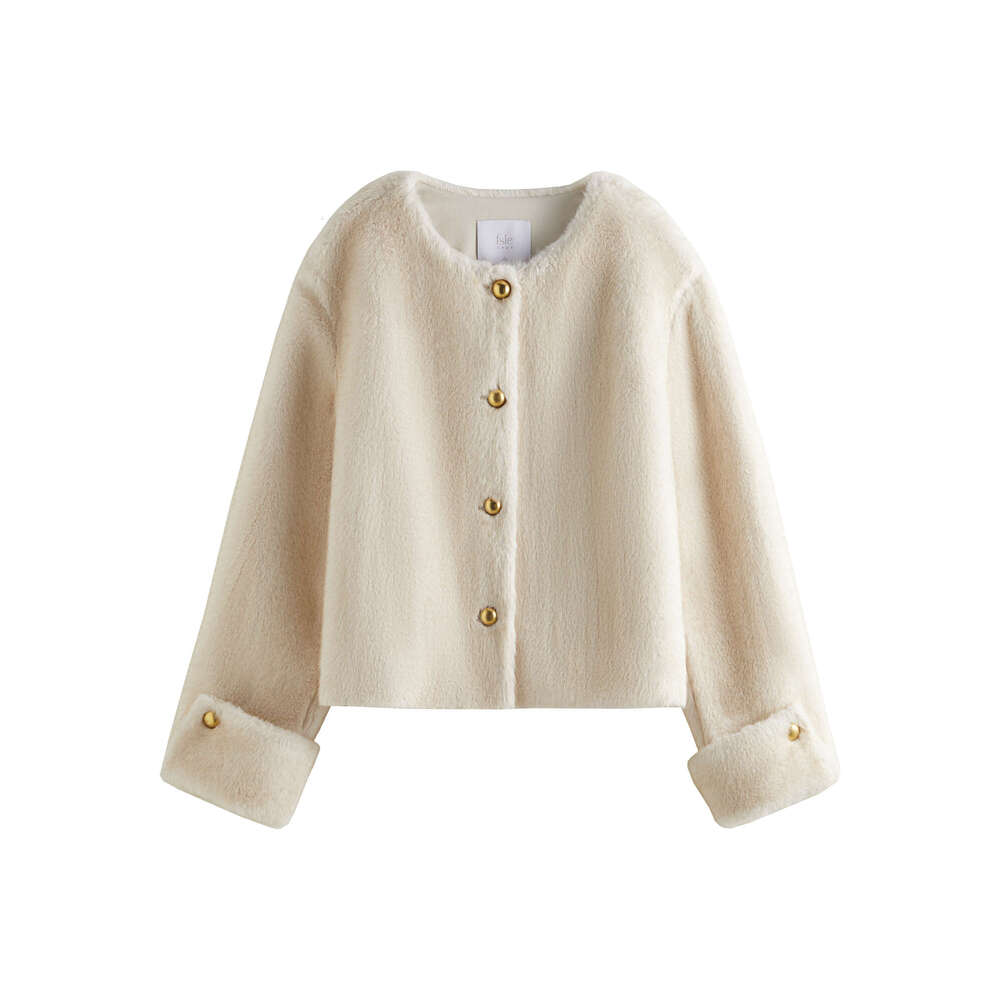 FSLE Cute Warm Coat Fashion Elegant For Women 2024 Winter New Design Short Versatile Chic Casual Female Jacket 24Fs14507