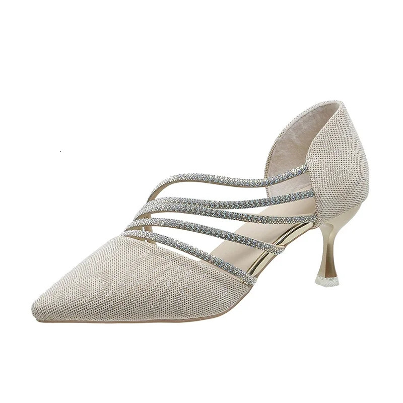 Womens High Heels Autumn High Heels Sandals Fashion Crystal Hollow Shoes Womens Dress Shoes Banquet Sexy Party Stiletto Shoes 241024
