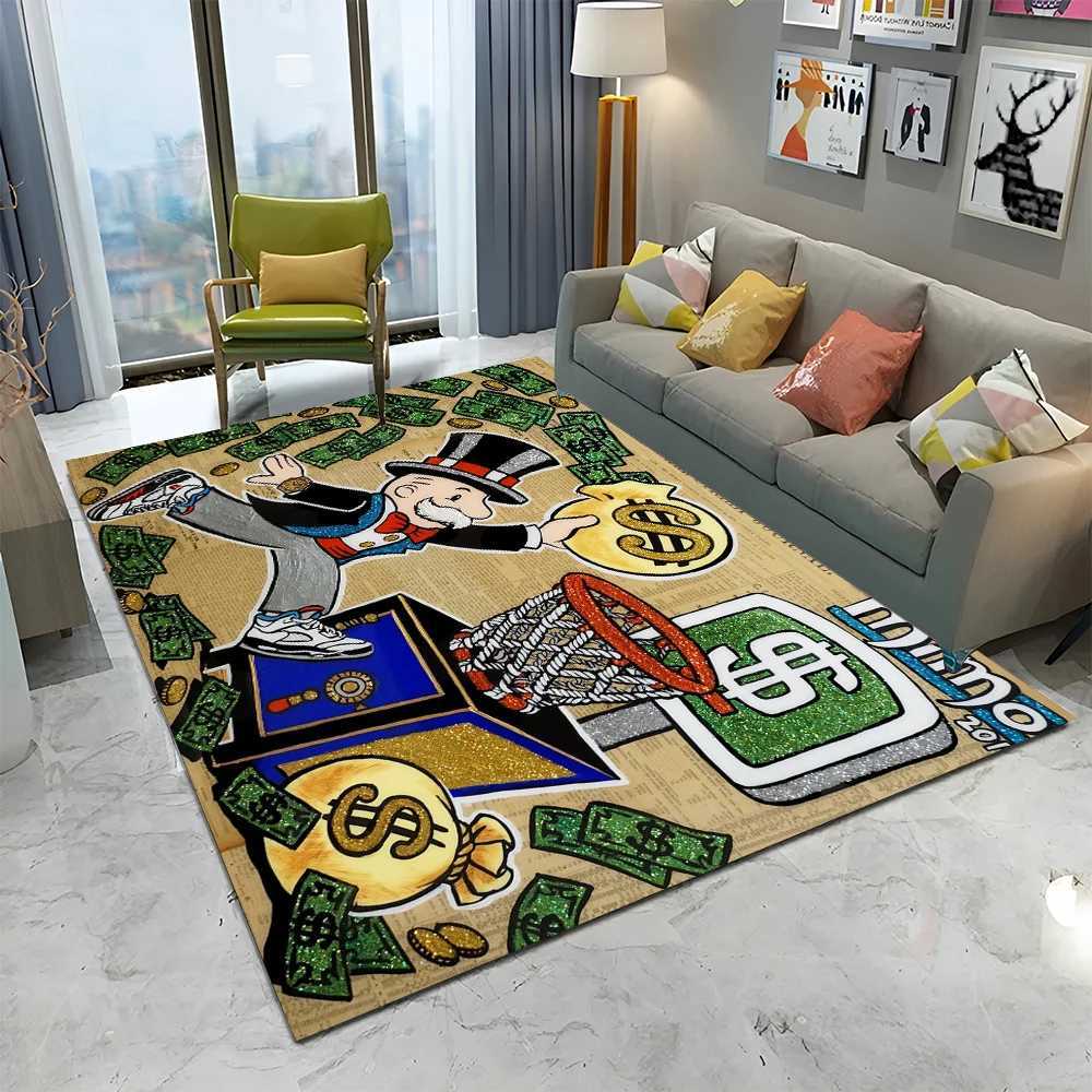 Dollar Monopoly Cartoon Retro Game Carpet Used for home living room bedroom sofa door decoration childrens area carpet anti slip floor mat X241024