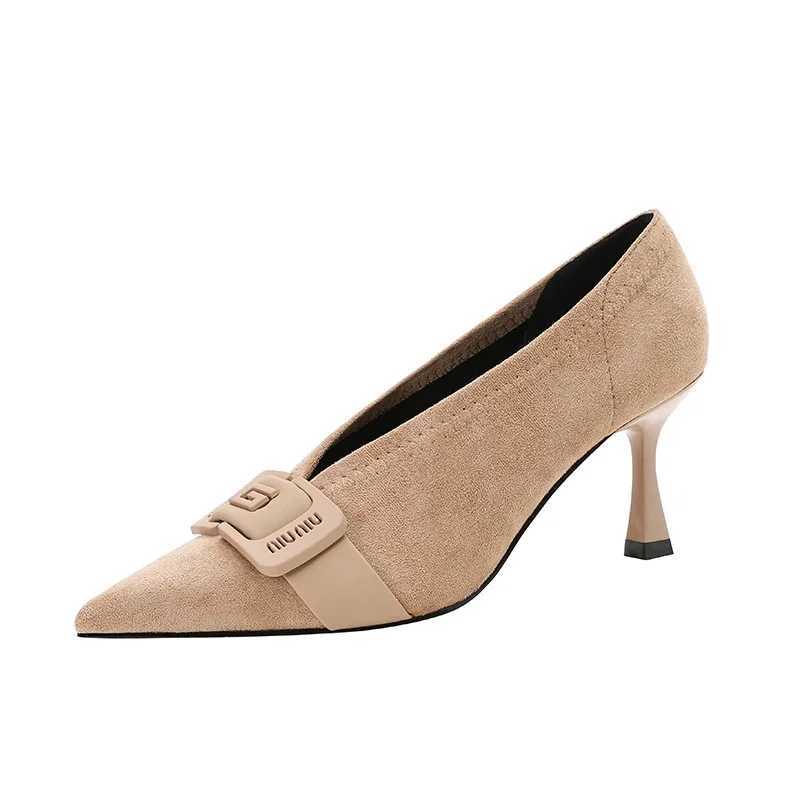 High Quality Sexy High Heels Womens Suede Corner Heels Autumn Designer Elegant Dress Shoes New Party Zapatos Pump Womens T241024