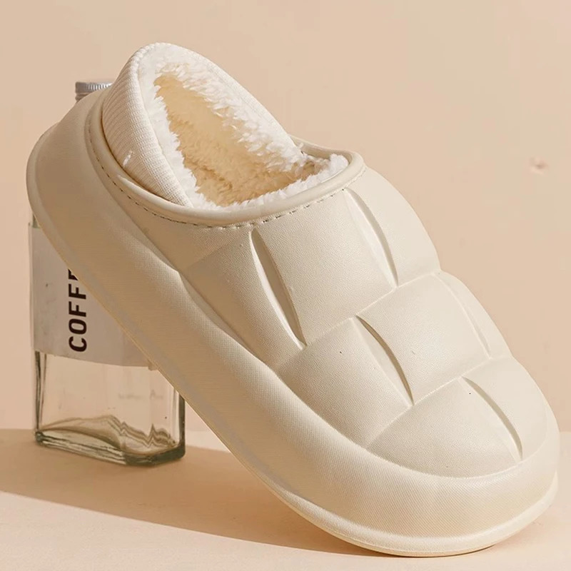 Autumn and winter waterproof cotton slippers womens bags and household slippers indoor confinement shoes and couple shoes 241024