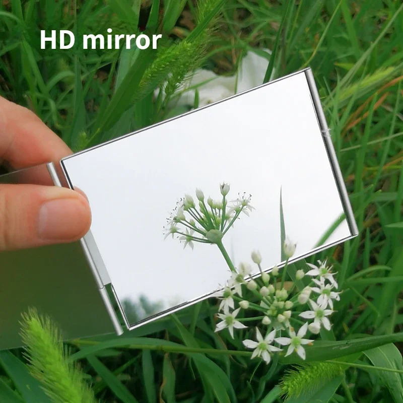 Aluminum Folding Mirror Pocket Mini Portable Makeup Mirrors Travel Hand Small Vanity Foldable Compact Cosmetics Tools 241024