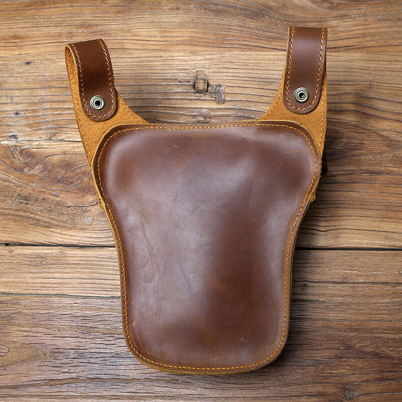 vintage genuine waist natural cowhide outdoor motorcycle mens crazy horse leather mobile phone bag