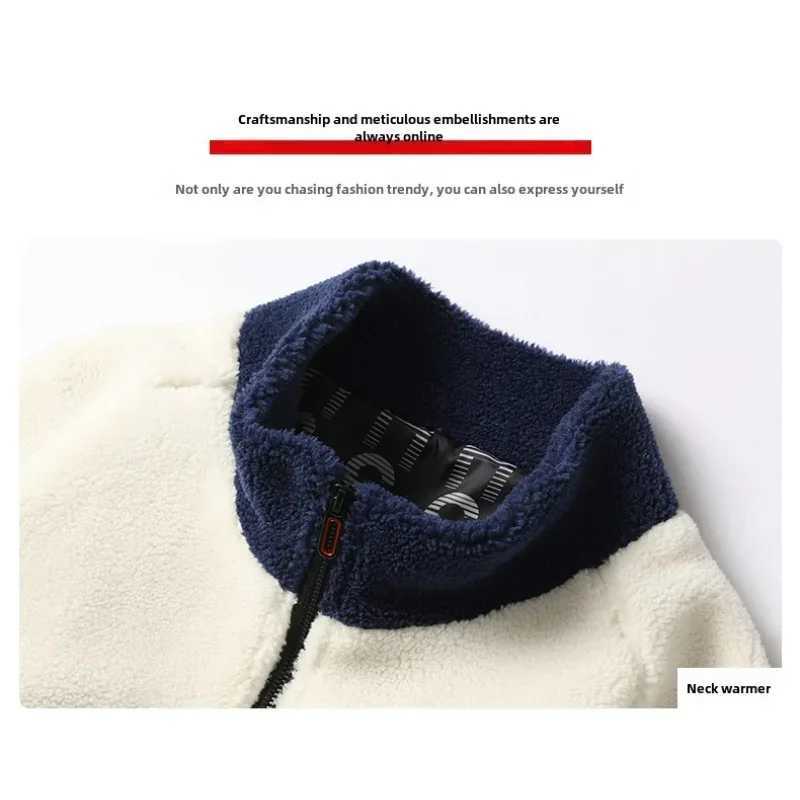 Mens padded clothes for autumn and winter thick and warm outdoor travel rack collar jacket mens loose Ramsworth jacket W241024