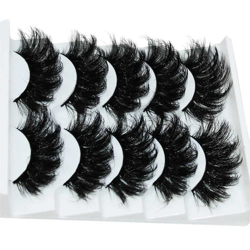 Thick Dramatic Faux Mink Eyelash -5 pairs of fluffy 3D eyelashesW241024