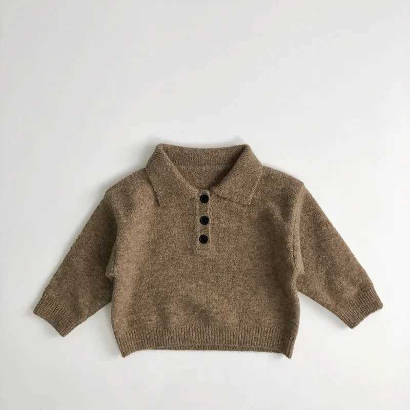 Purchase 2 wholesale childrens sweaters for autumn and winter 2024 vintage baby boys knitted sweaters with collars and zippered jackets W241025