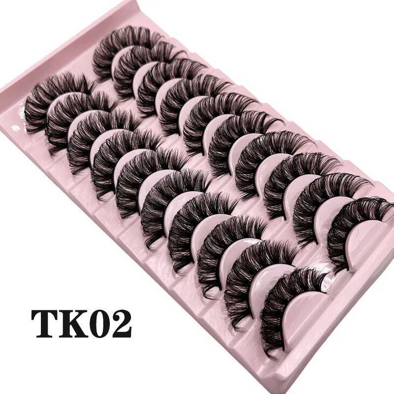 Russian striped eyelashes 10 pairs of fluffy mink eyelashes 3D fake eyelashes Russian curly fake eyelashes gift makeupW241024