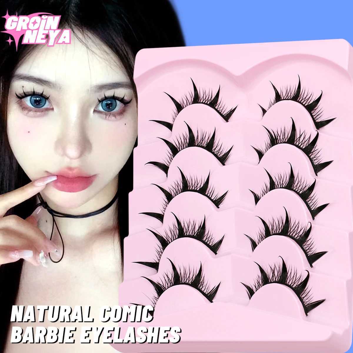 Groinneya new manga eyelashes soft natural eyelashes devil eyelashes manga eyelashes daily date makeup eyelashes Wispy eyelashesW241024