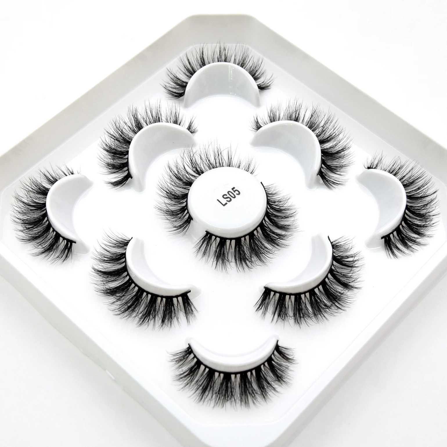 Visofree 5 pairs of natural false eyelashes long makeup mink eyelashes extended mink eyelashes beauty mink eyelashesW241024