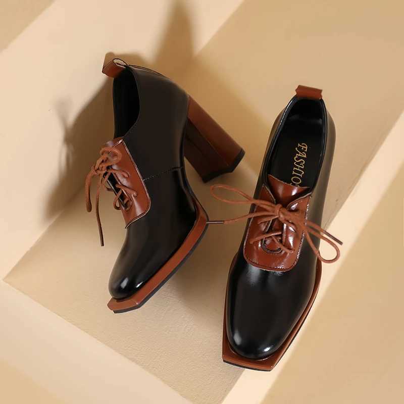 High Quality Soft leather thick high heels womens English square lace shoelaces temperature shoelaces Fi pump shoelaces T241024