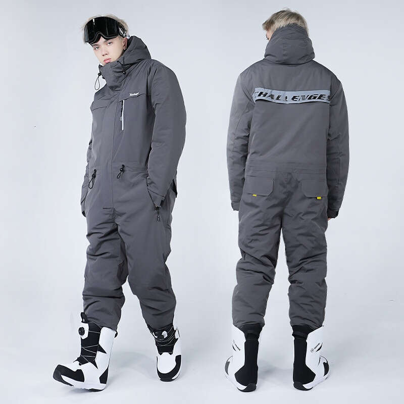 Rindu outdoor men's and women's one-piece skiing waterproof, windproof, and cold resistant men's thick and warm sports skiing suit wome
