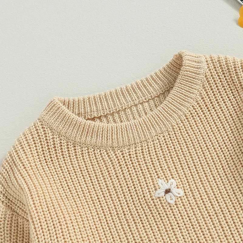 Newborn Baby Winter Flower Sweater 2023 Autumn Newborn Baby Clothing Pull up Knitted Childrens Sweater W241025