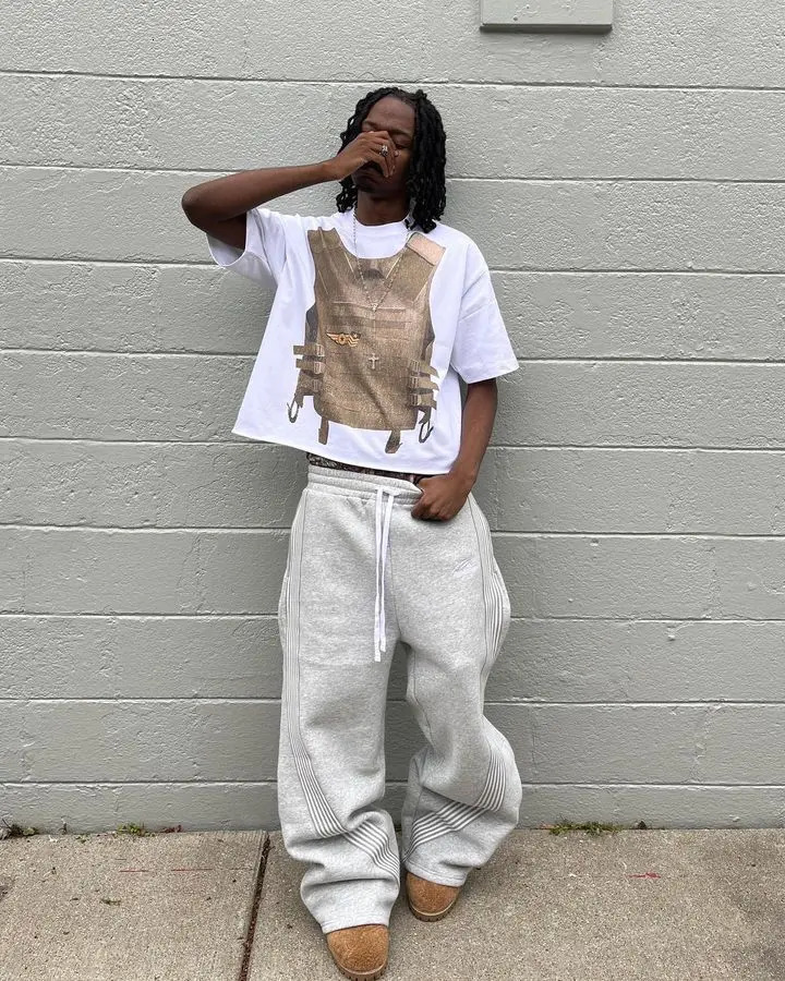 American Sweatpants Y2K Pants Mens Womens Harajuku Hip Hop Striped Letters Embroidery Retro Baggy Drawstring Trousers 241025