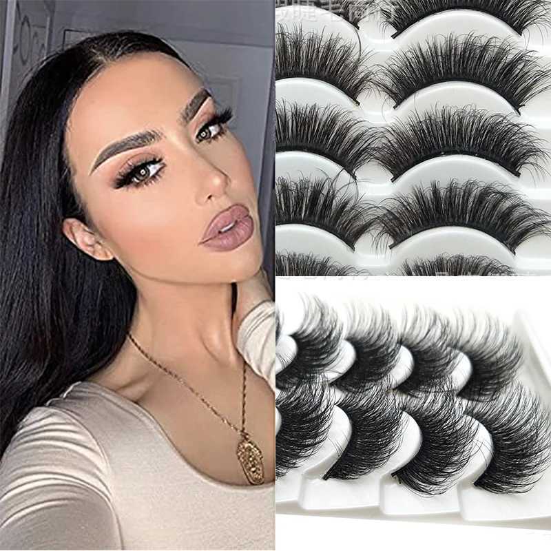 5/12/20 Double Eyelash Mink Eyelash Fluffy Soft Wispy Natural Cross Eyelash Extension Reusable Eyelash Mink False Eyelash MakeupW241024