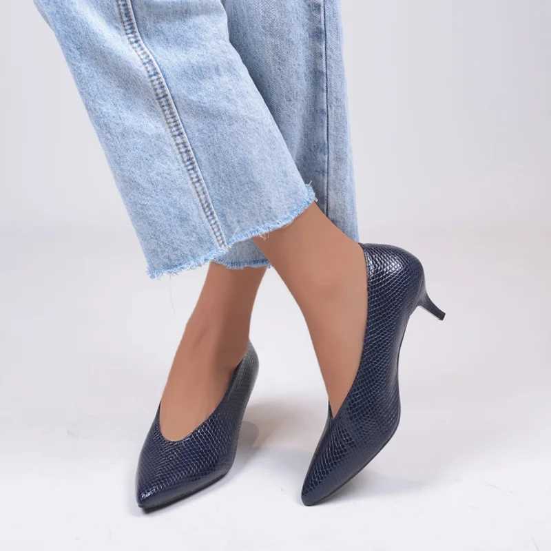 High Quality New Pointed V-neck Patent Leather Single Shoes Womens High Heels Spring Wild Platform Shoes T241024