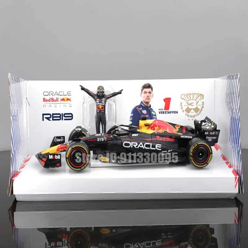 Bburago 1 24 2023 F1 Red Bull Racing RB19+Winning Doll 1# Verstappen 11# Perez Paint Formula One Alloy Super Toy Car Model X241024