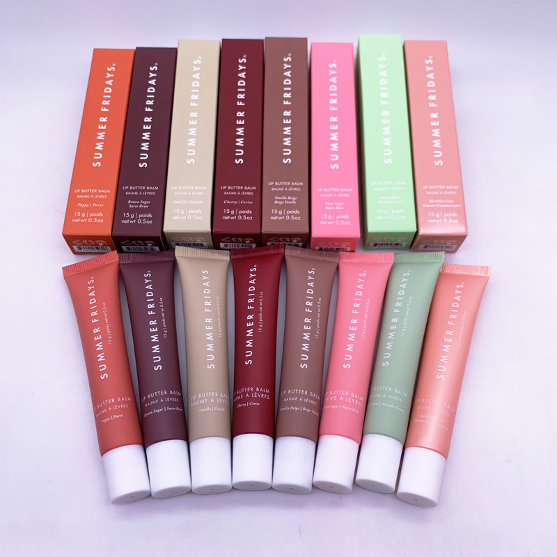 Summer Lip Butter Balm Moisturizing Smooth Soft Lip Mask pink Sugar vanilla beige sweet mint cherry birhtday cake 0.5oz Makeup