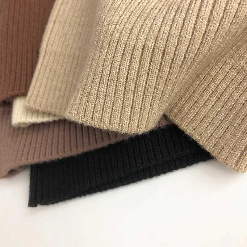 Korean style baby girl knitted long sleeved autumn and winter solid bottom sweater for childrens warm top W241025