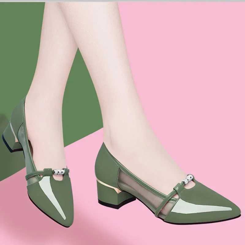 High Quality Zapato Negro Tac Womens Cute Sweet High Quality Green Sliding Shoe Pump Suitable for Party Womens Casual Comfortable Shoes T241024