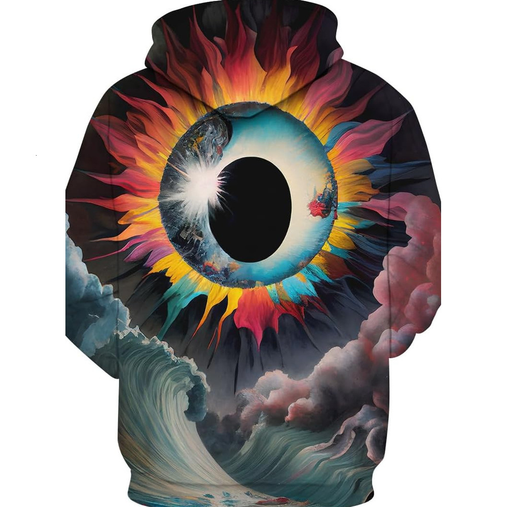 Hoodie for Mens Womens Psychedelic Rainbow Tie Dye Hoodie for Men Women Graphic Unisex 3D Printed Sweatshirts Pullover All-in-one fashion sweatshirt S